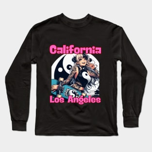 Kawaii, Anime Girl, California Los Angeles Long Sleeve T-Shirt